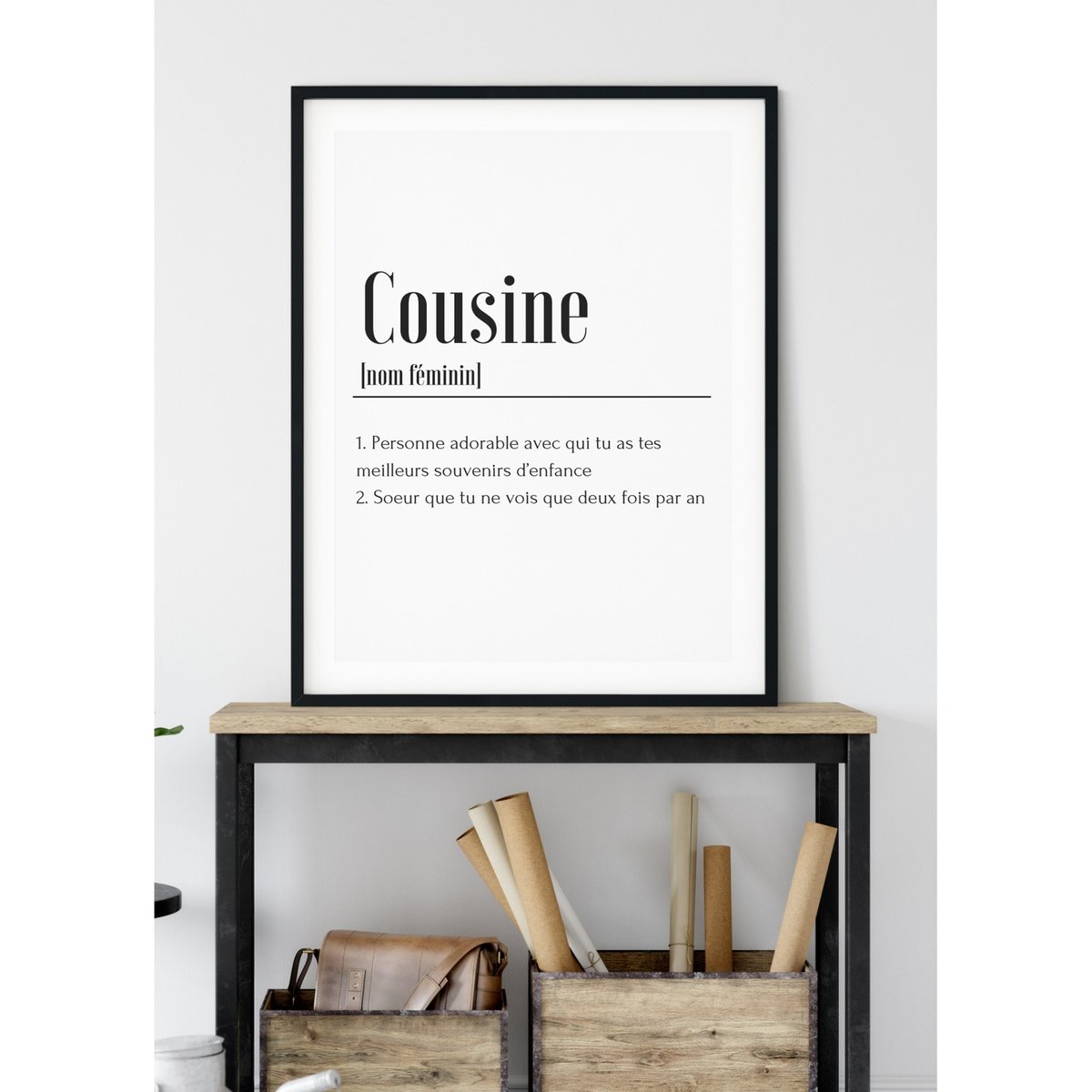 Affiche Définition Cousine blanc, L'AFFICHERIE