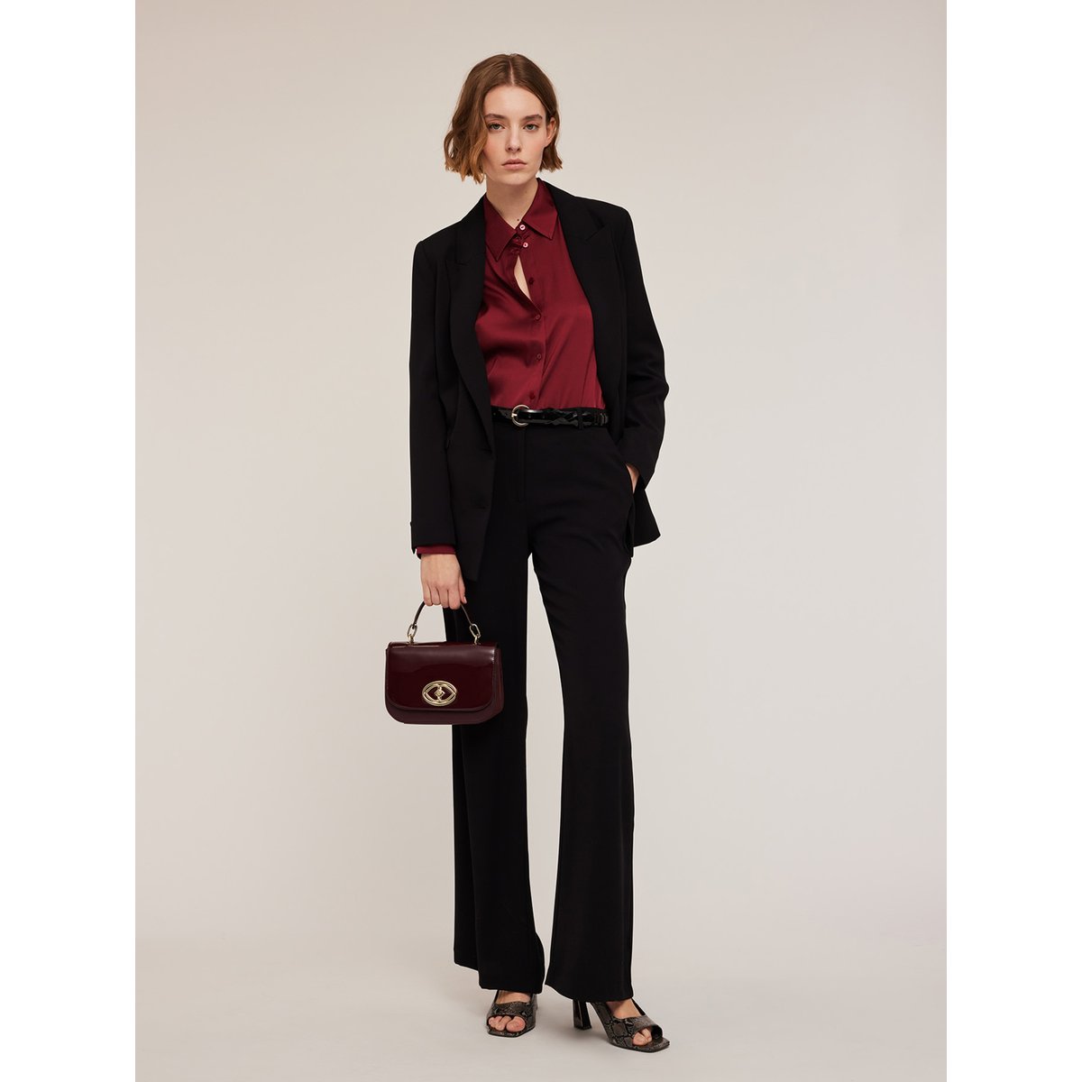 Chemise en satin burgundy, MOTIVI