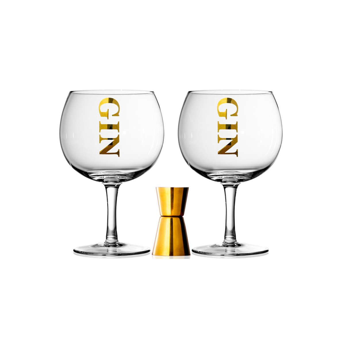 Coffret de 2 verres à Gin et doseur transparent / cristal, TABLE PASSION