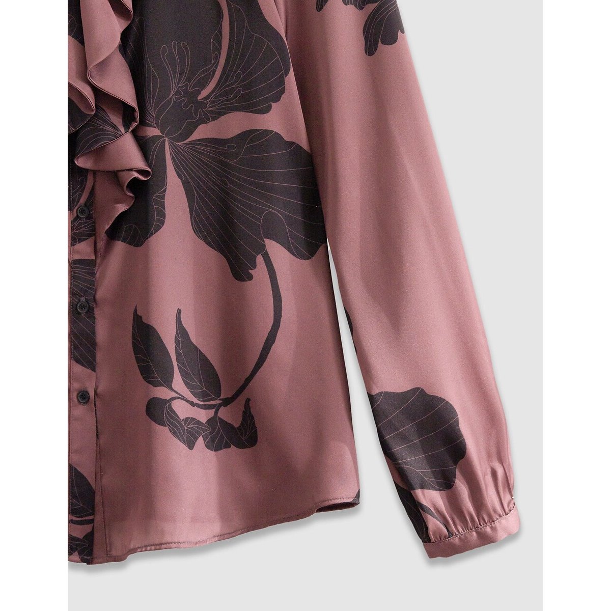 Blouse à manches longues imprimé floral caramel, IKKS