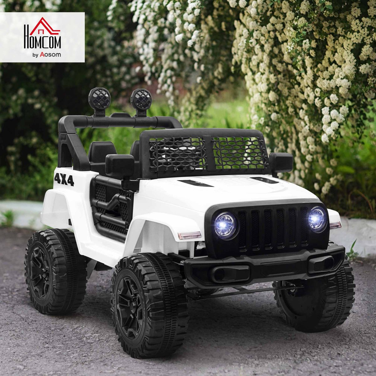 Camion tout-terrain jouet à chevaucher pour blanc, HOMCOM