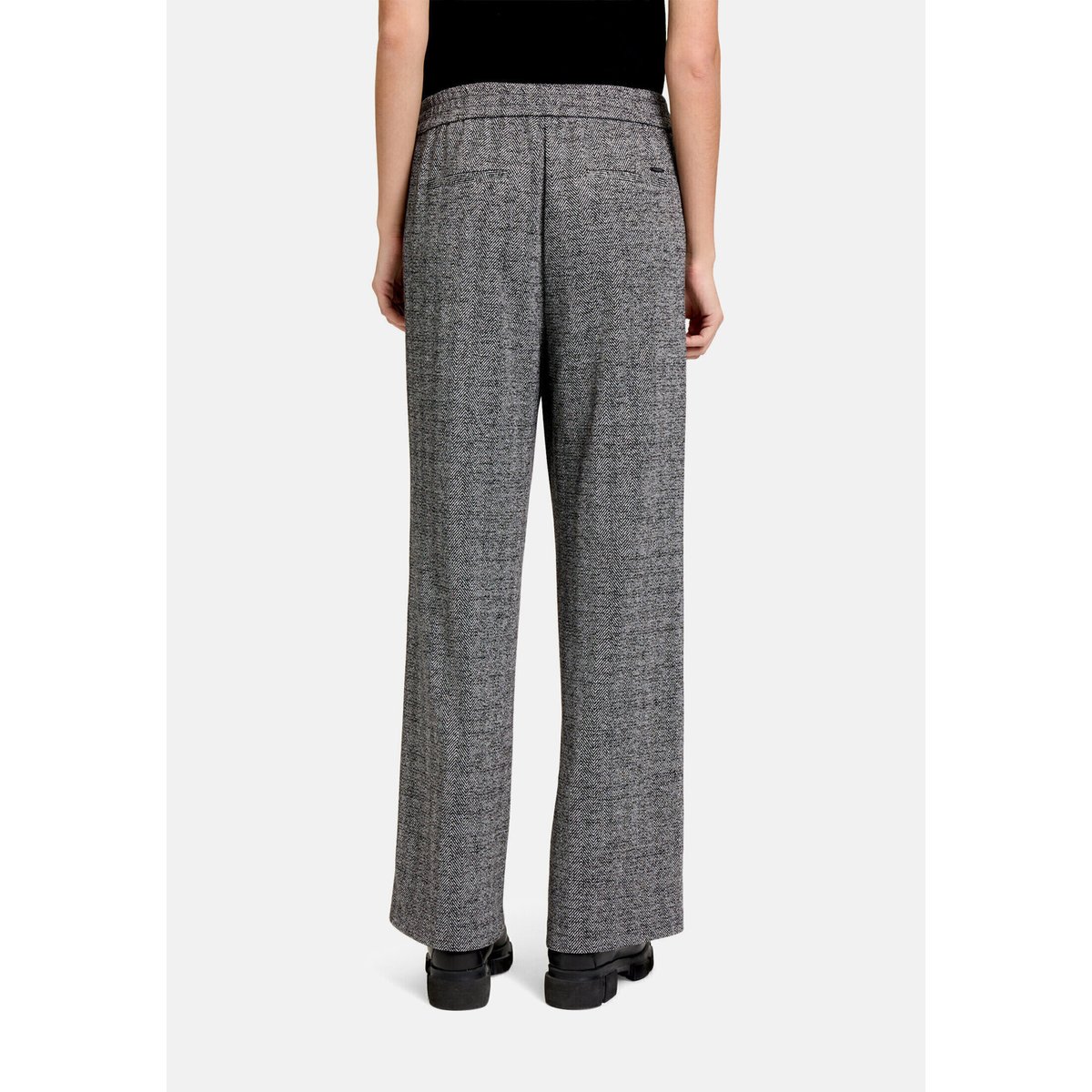 Pantalon en toile à fils de fil textile noir/gris, BETTY & CO