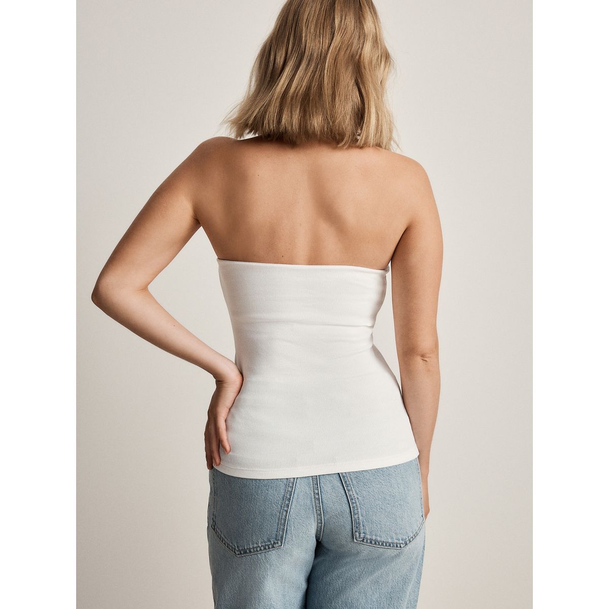 Soutien-gorge bandeau en coton blanc, NEXT
