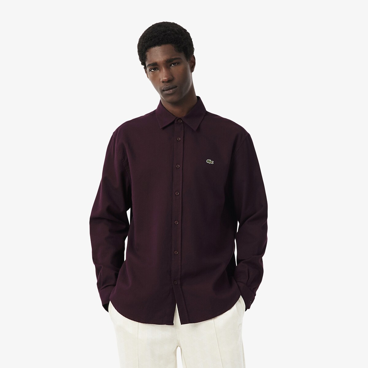 Chemise en flanelle, Regular Fit bordeaux, LACOSTE