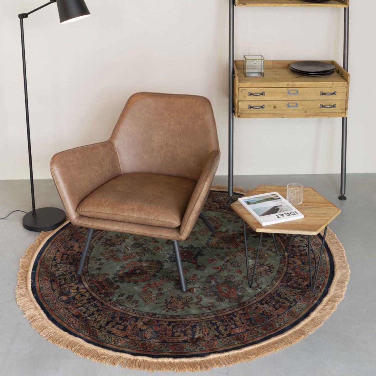 Tapis Contemporain de forme Ronde- RAZ I rouge, DRAWER