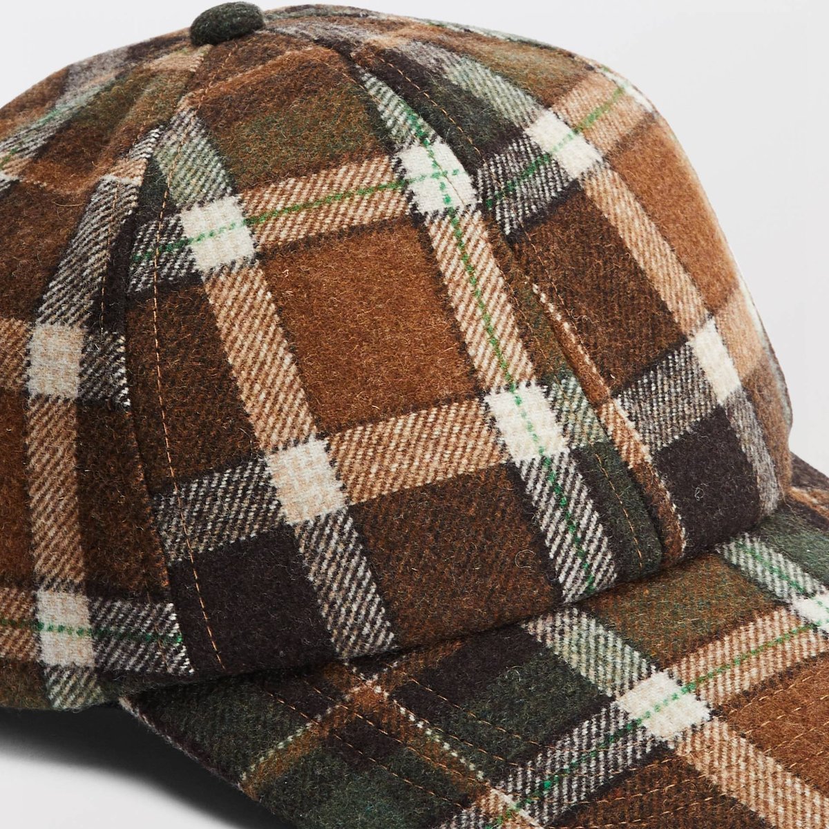 Casquette à carreaux contenant de la laine chataigne, MONOPRIX