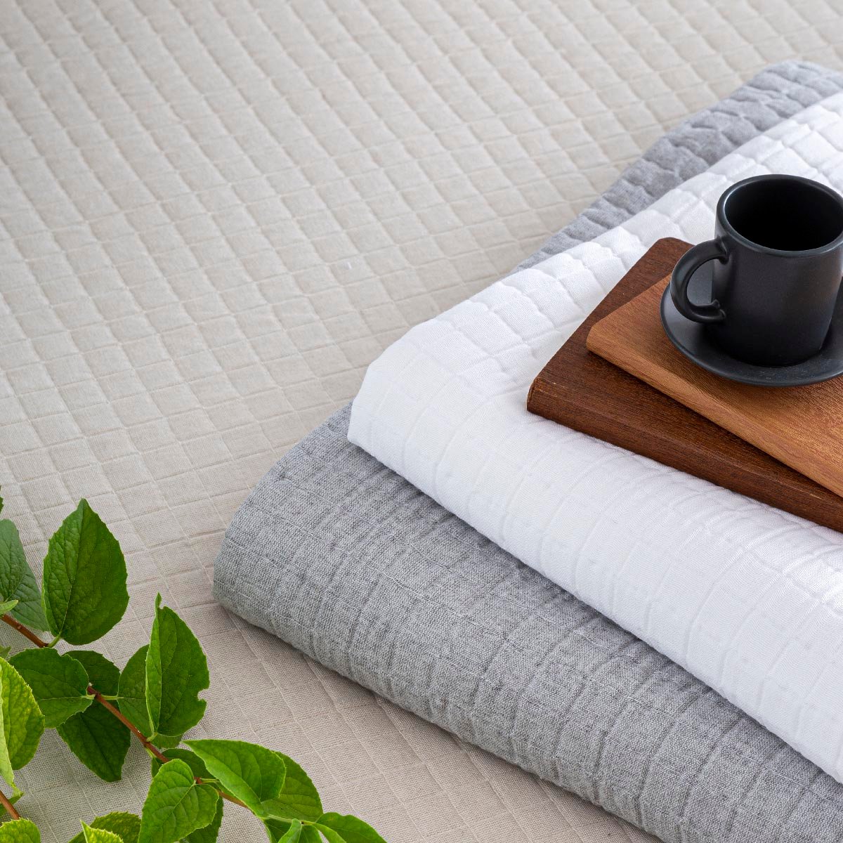 Couvre lit CONSTANCE lin, NAF NAF HOME