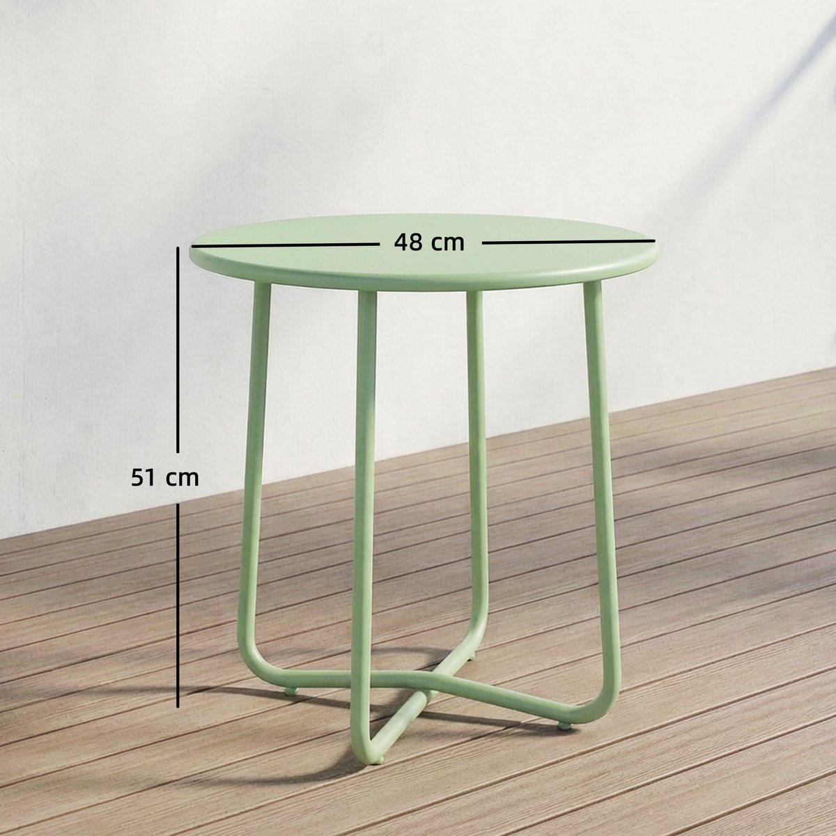 Table d'appoint de terrasse Métal Vert vert, OUTSUNNY