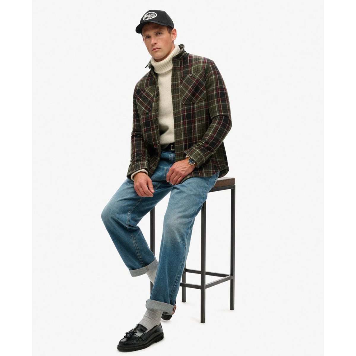 Casquette camionneur Dirt Road noir vintage, SUPERDRY