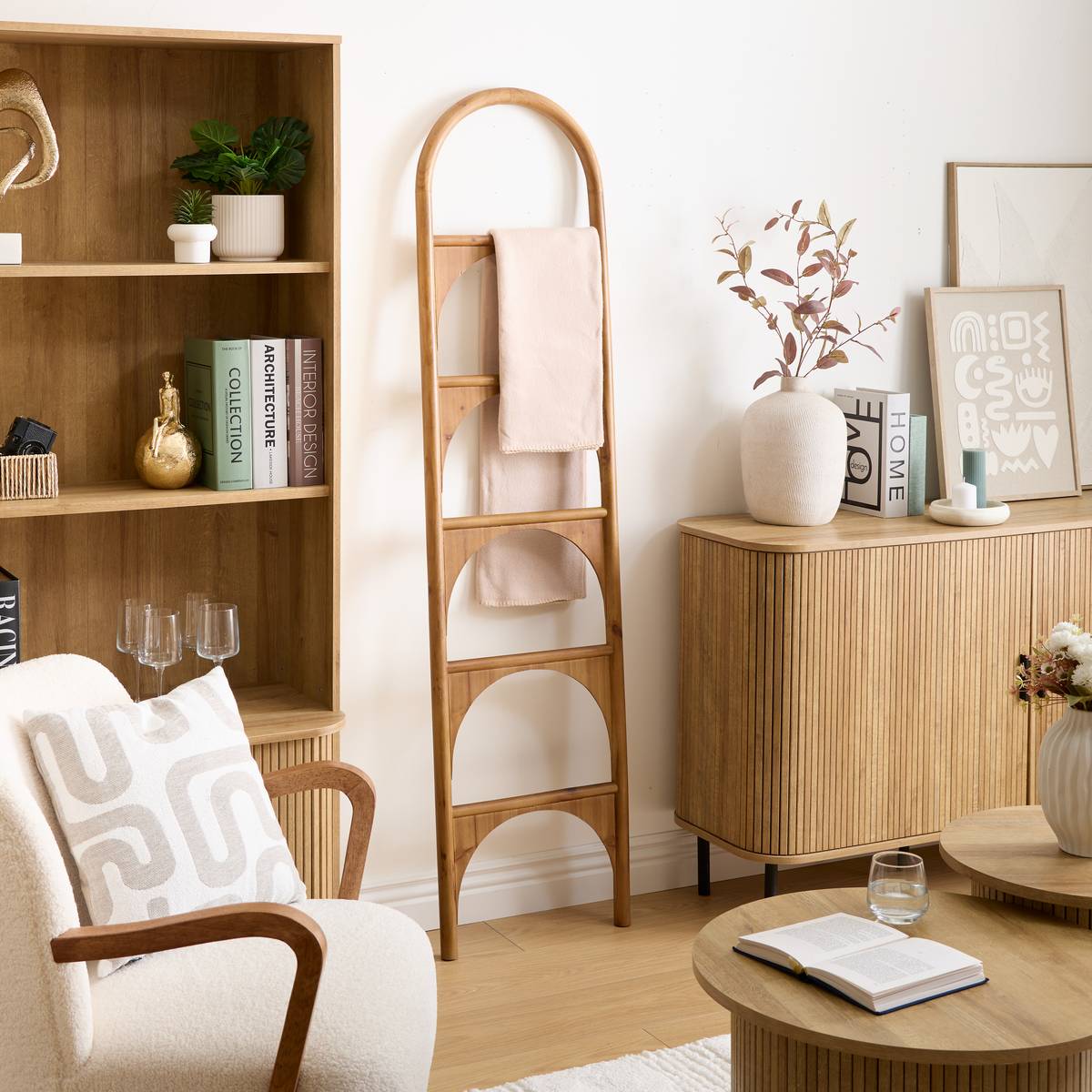 Échelle décorative en sapin SALOME marron, ATMOSPHERA