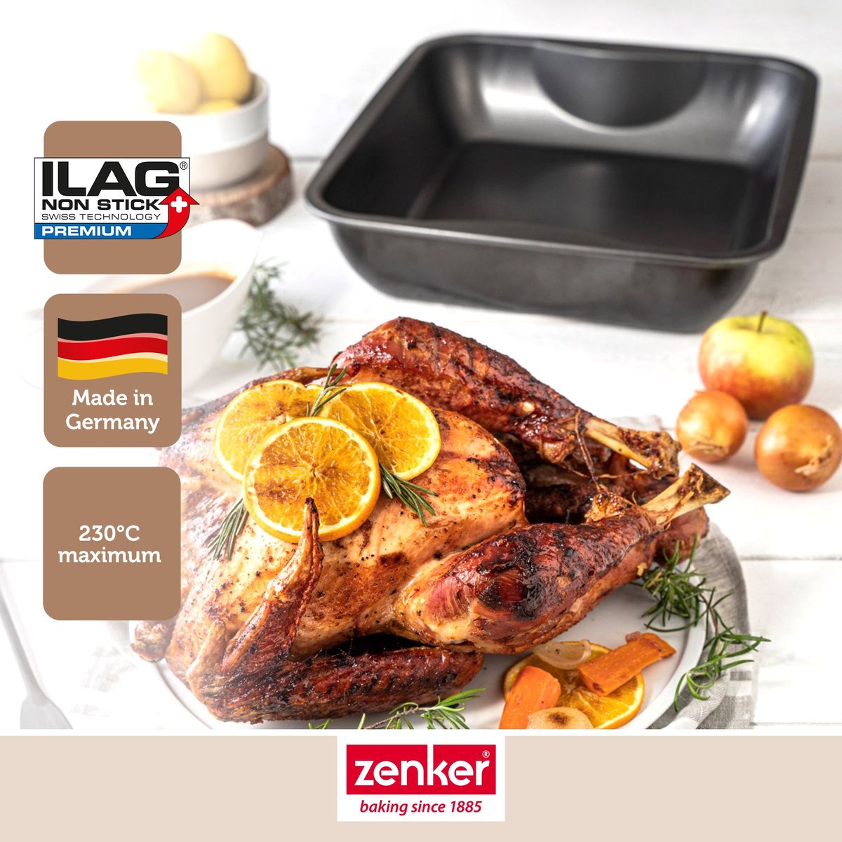 Ensemble de 2 Plats à four XXL rectangle SPÉCIAL COOKING noir, ZENKER