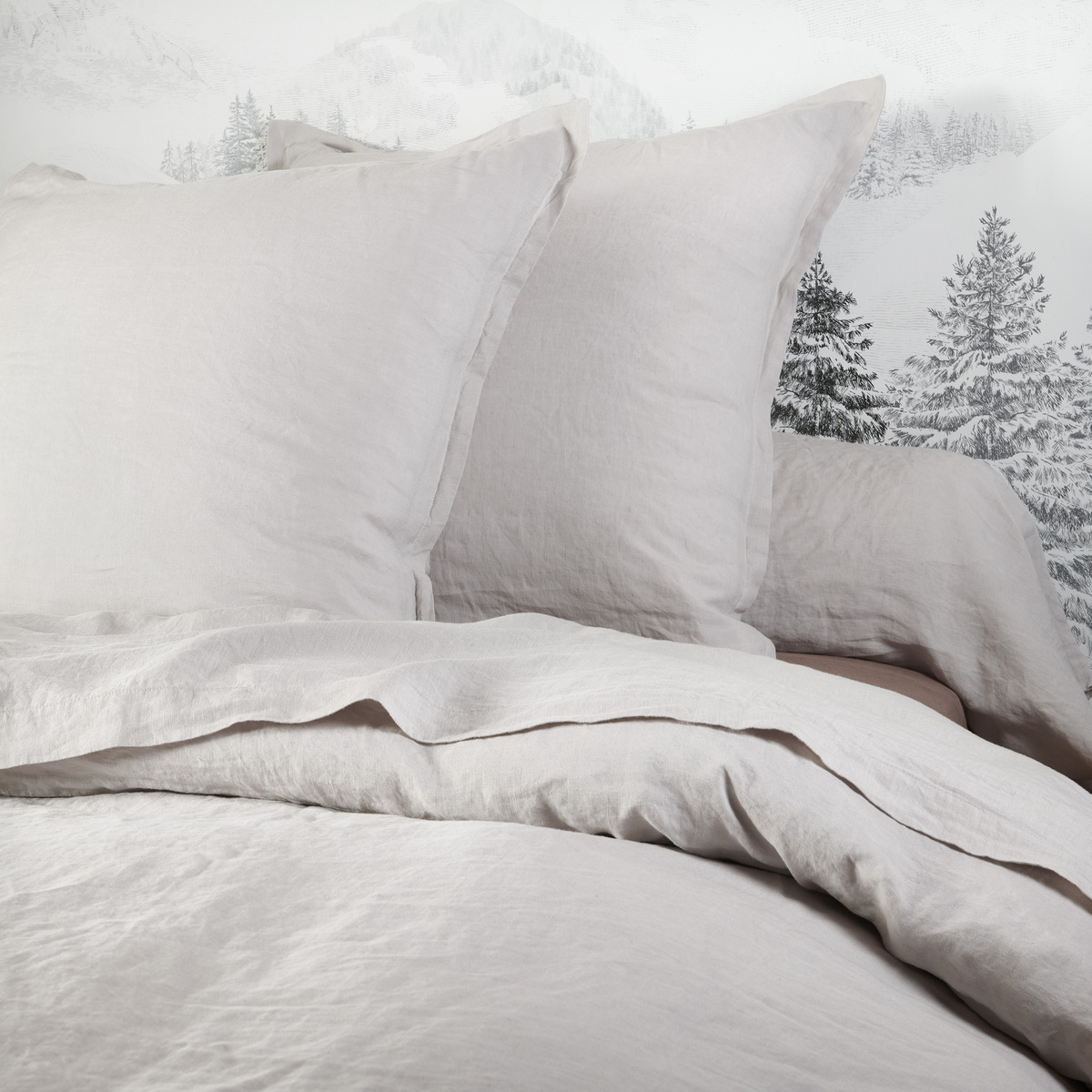Drap Plat Uni   - LIN LAVE blanc, TRADITION DES VOSGES