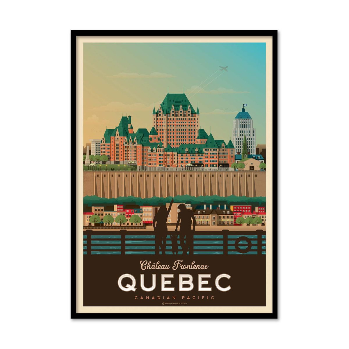 Affiche d’art et cadre noir 30 x 40 cm - Quebec - Olahoop Travel Posters affiche d'art avec cadre bois noir, WALL EDITIONS