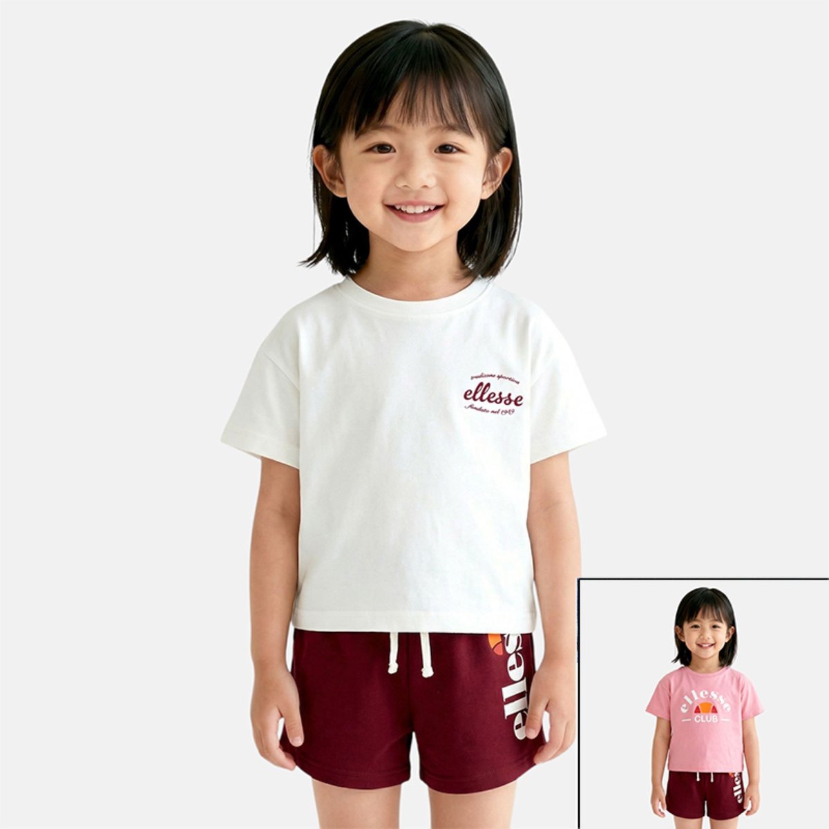 Ensemble t-shirt et short assorti MISS bordeaux, ELLESSE