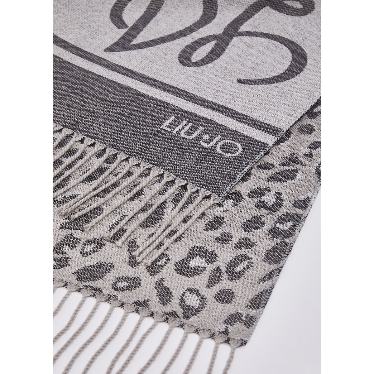 Étole Jacquard avec Logo noir, LIU JO