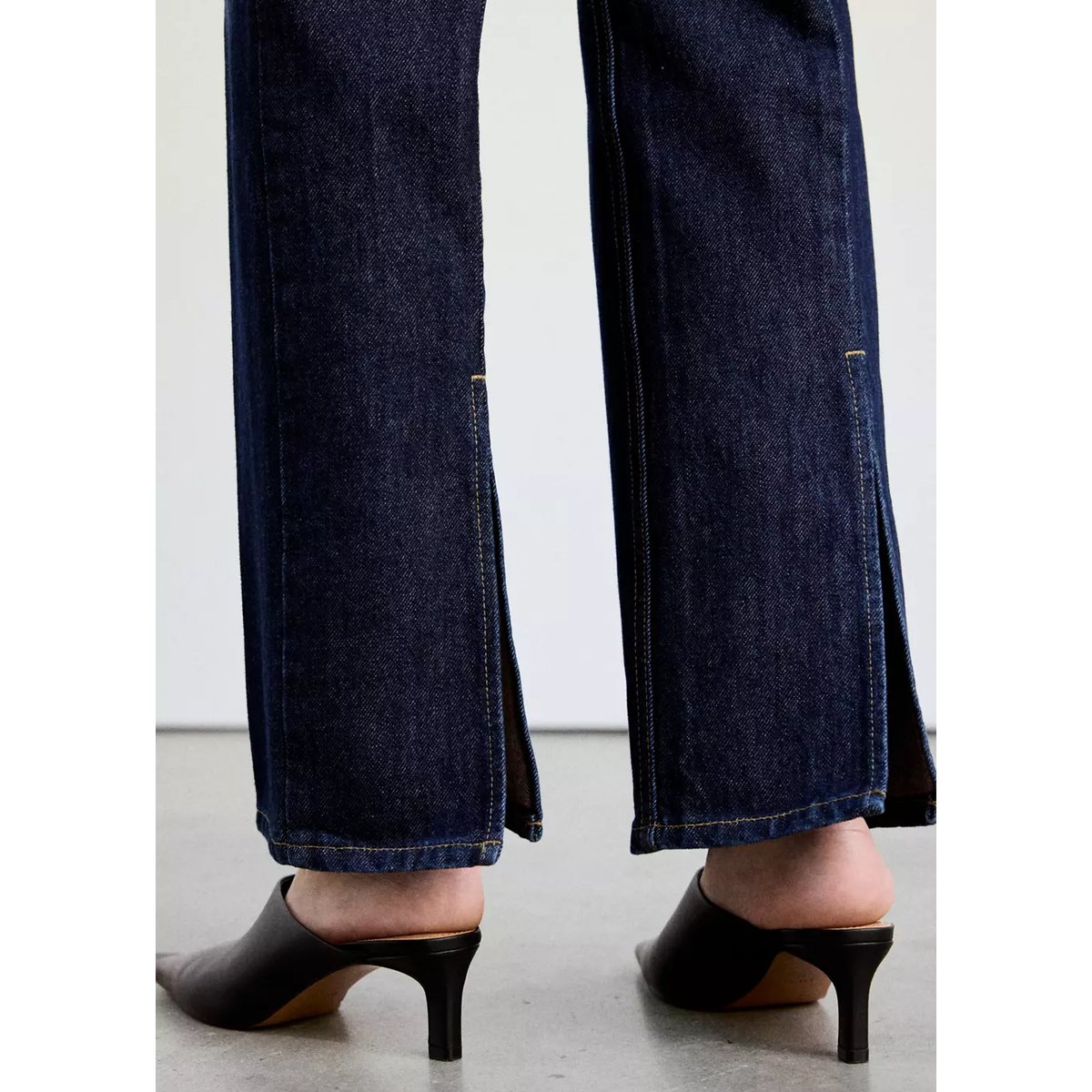 Jean droit taille normale bleu foncé, MANGO
