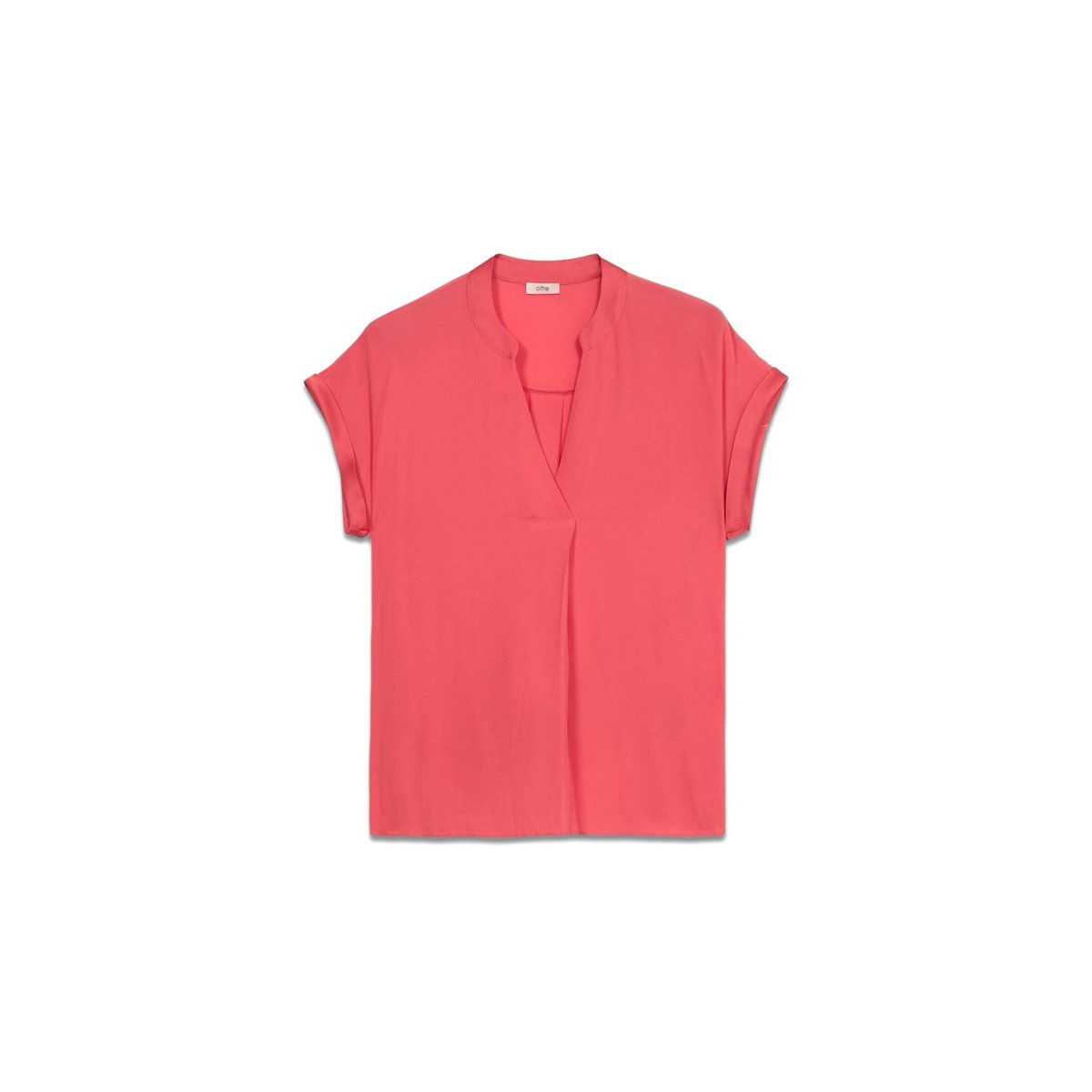 Chemisier avec bordures en satin rouge, OLTRE