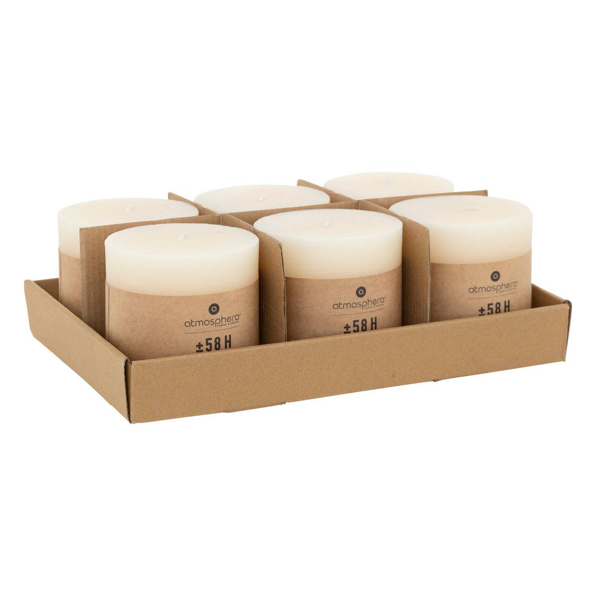 Bougie décorative rustique 663g OLIA ivoire, ATMOSPHERA