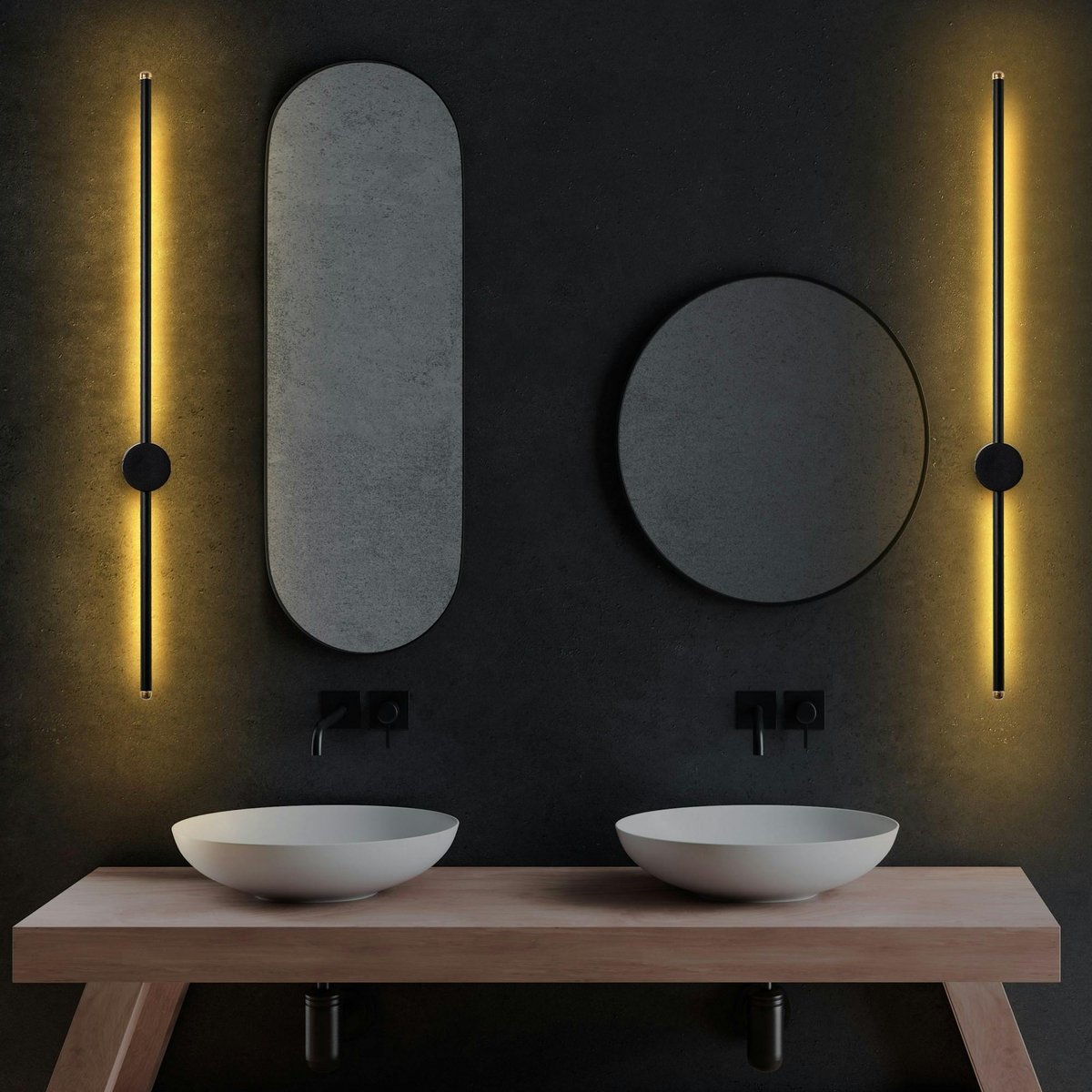 Applique murale 1 barre LED VIESTE noir, PIER IMPORT