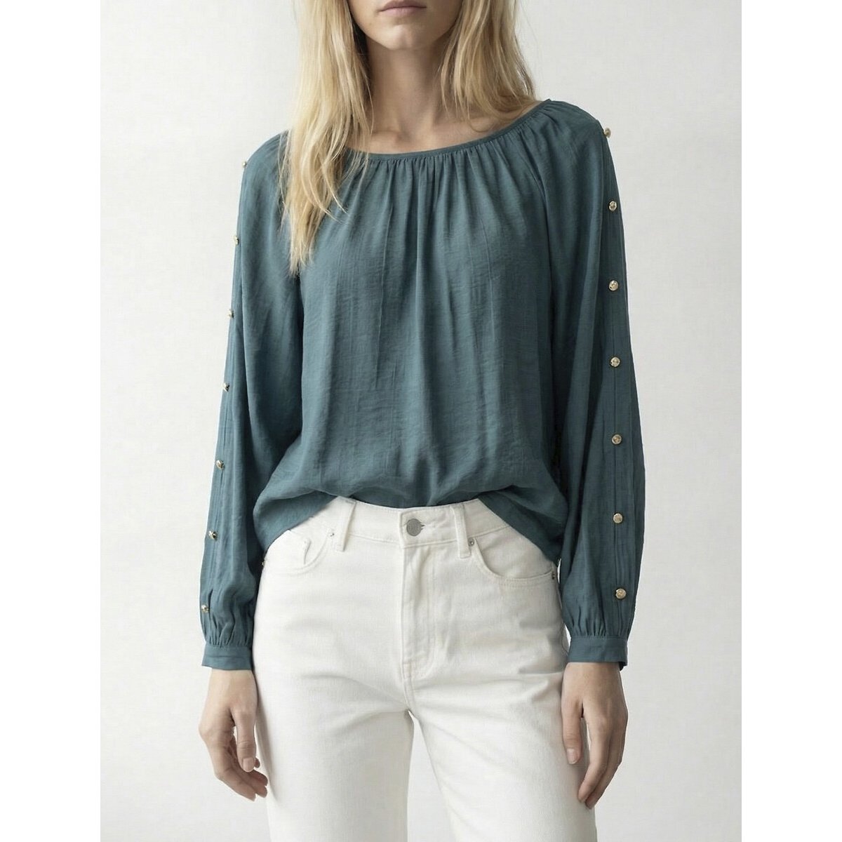 Blouse manches longues bleu canard, VILA