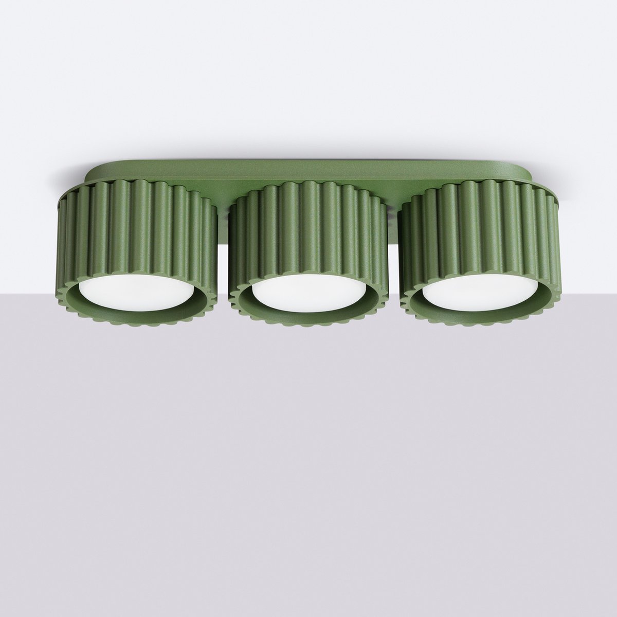 Plafonnier Aluminium Vert Olive Gx53 3 AURA vert olive, EDEN