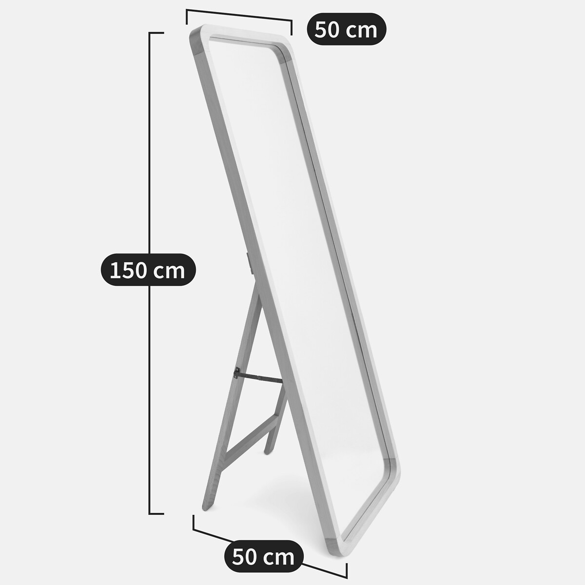Miroir sur pied/psyché en hêtre 50x150 cm, Alaria naturel, LA REDOUTE INTERIEURS