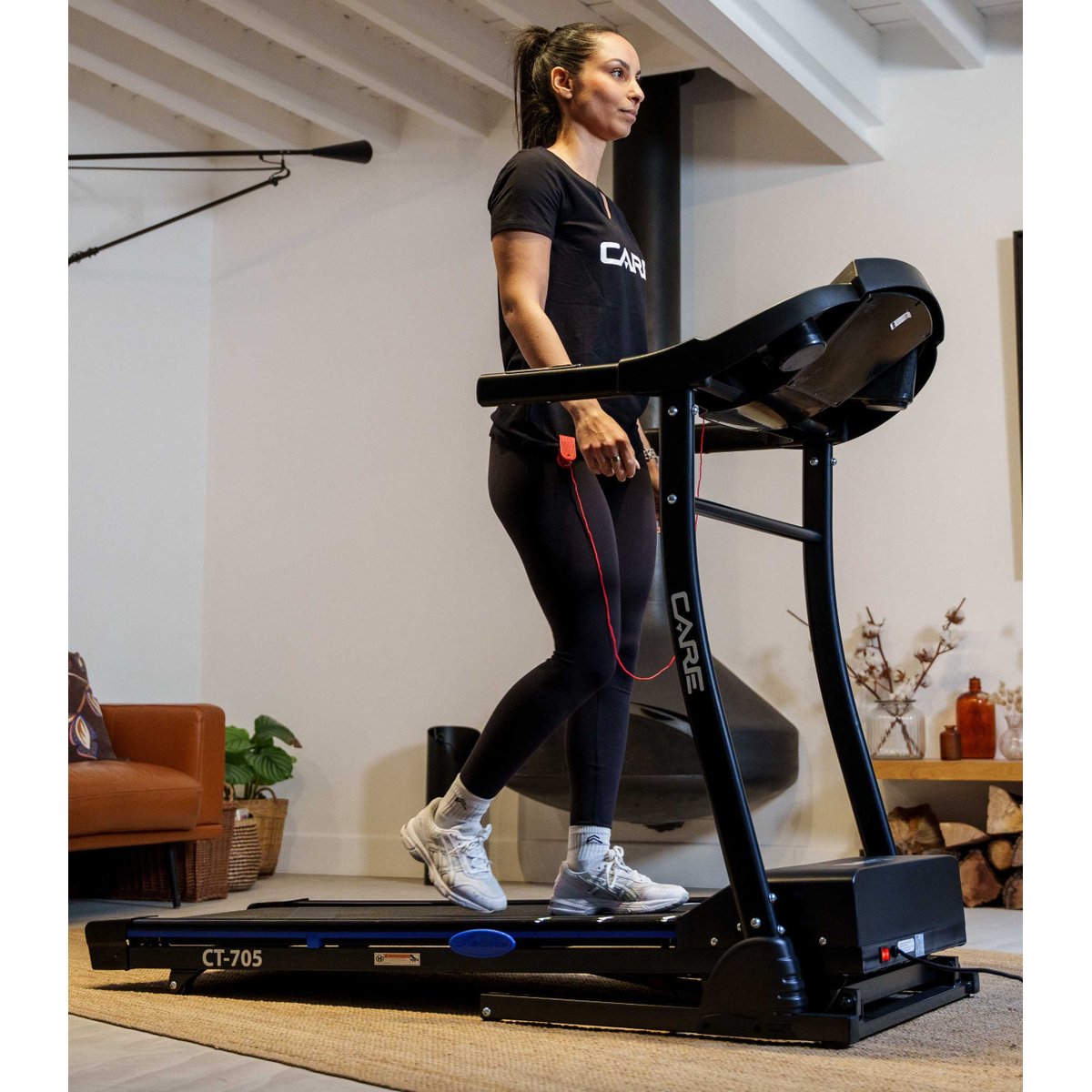 Tapis de course connecté - 16km/h - CARE - CT-705-3 - KINOMAP noir, CARE FITNESS
