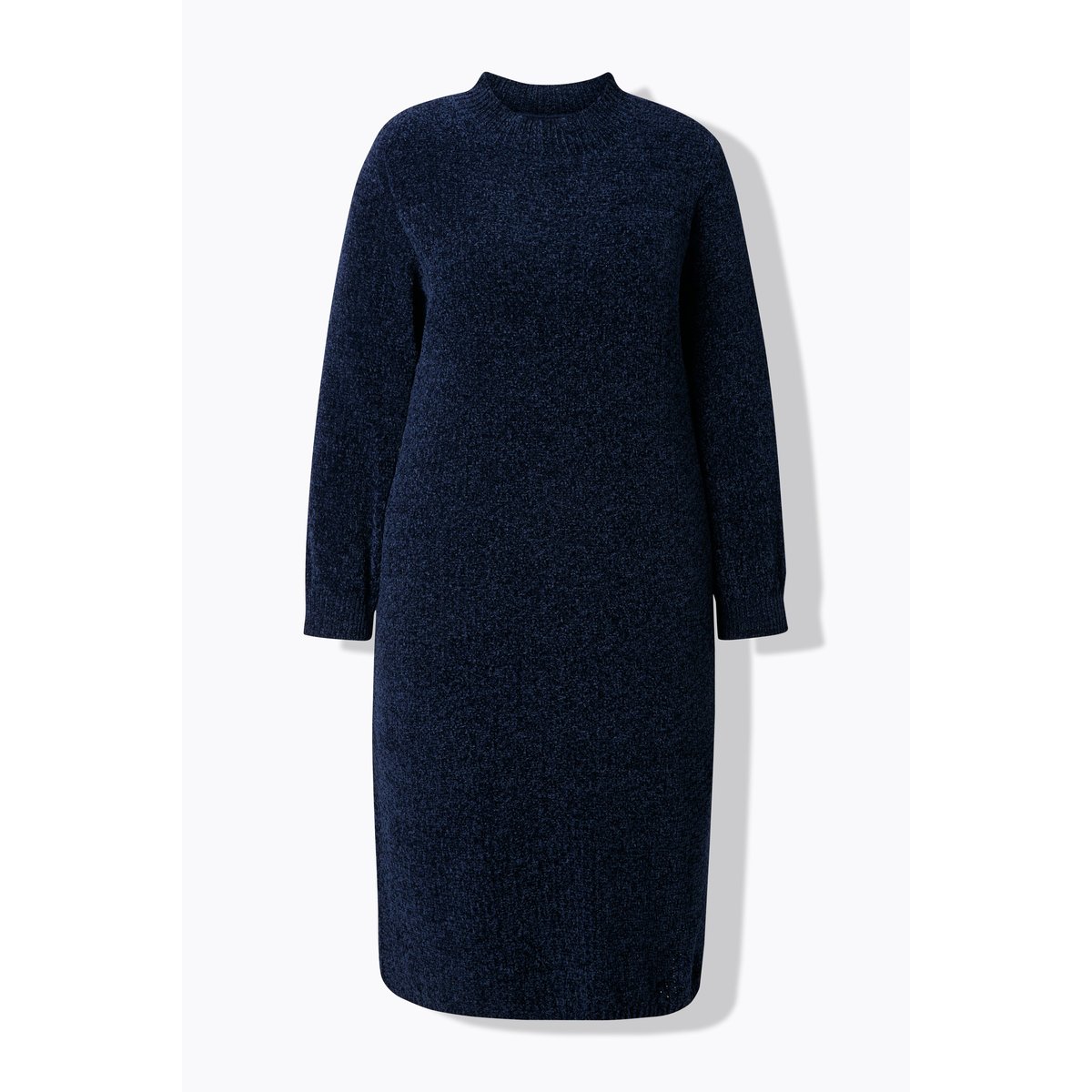 Robe midi en fil chenille à large bleu encre, ULLA POPKEN