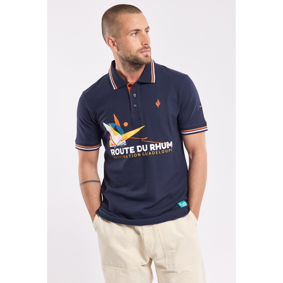 Polo manches courtes en ROUTE DU RHUM marine deep, ARMOR-LUX