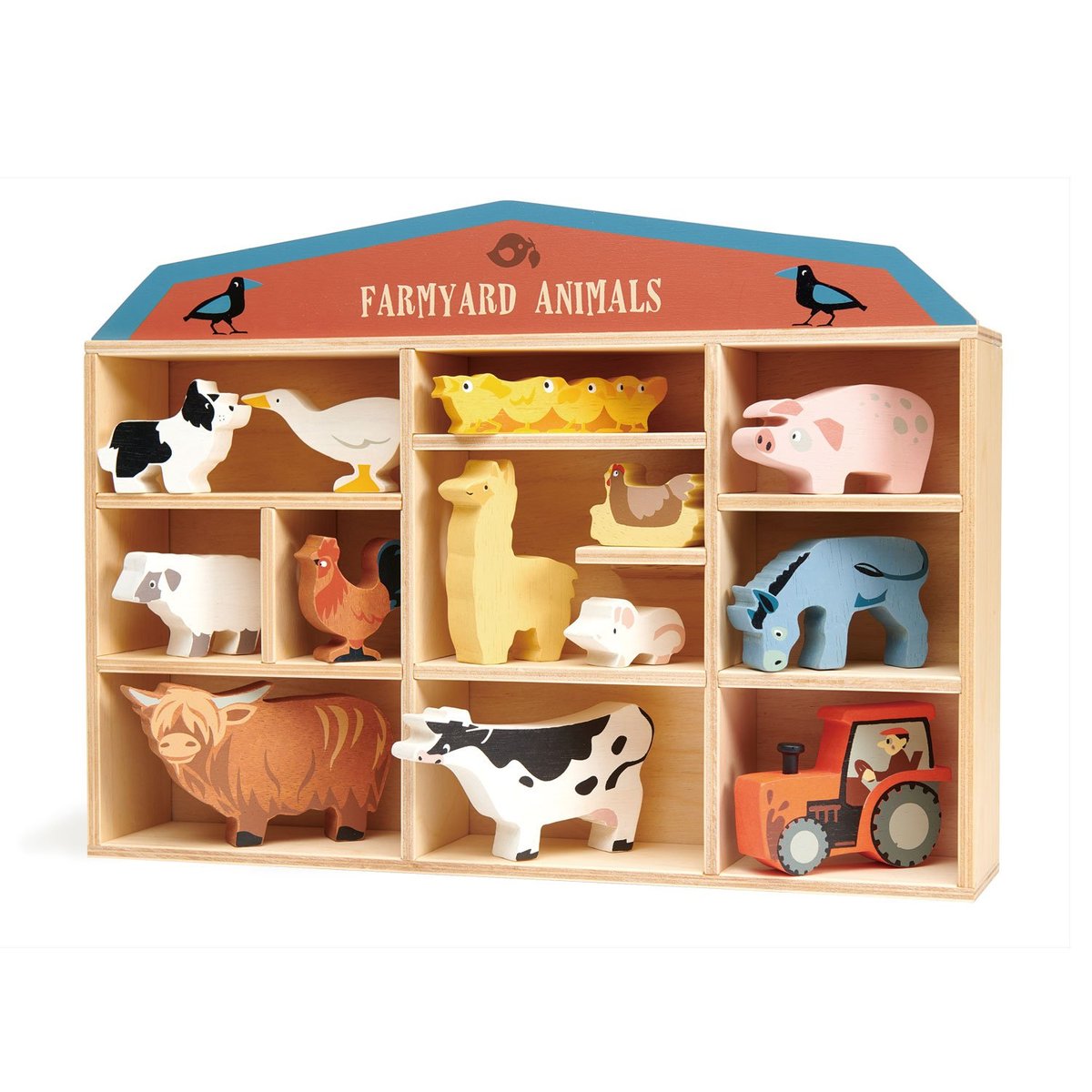 Set animaux Ferme bleu, orange, jaune, TENDER LEAF TOYS