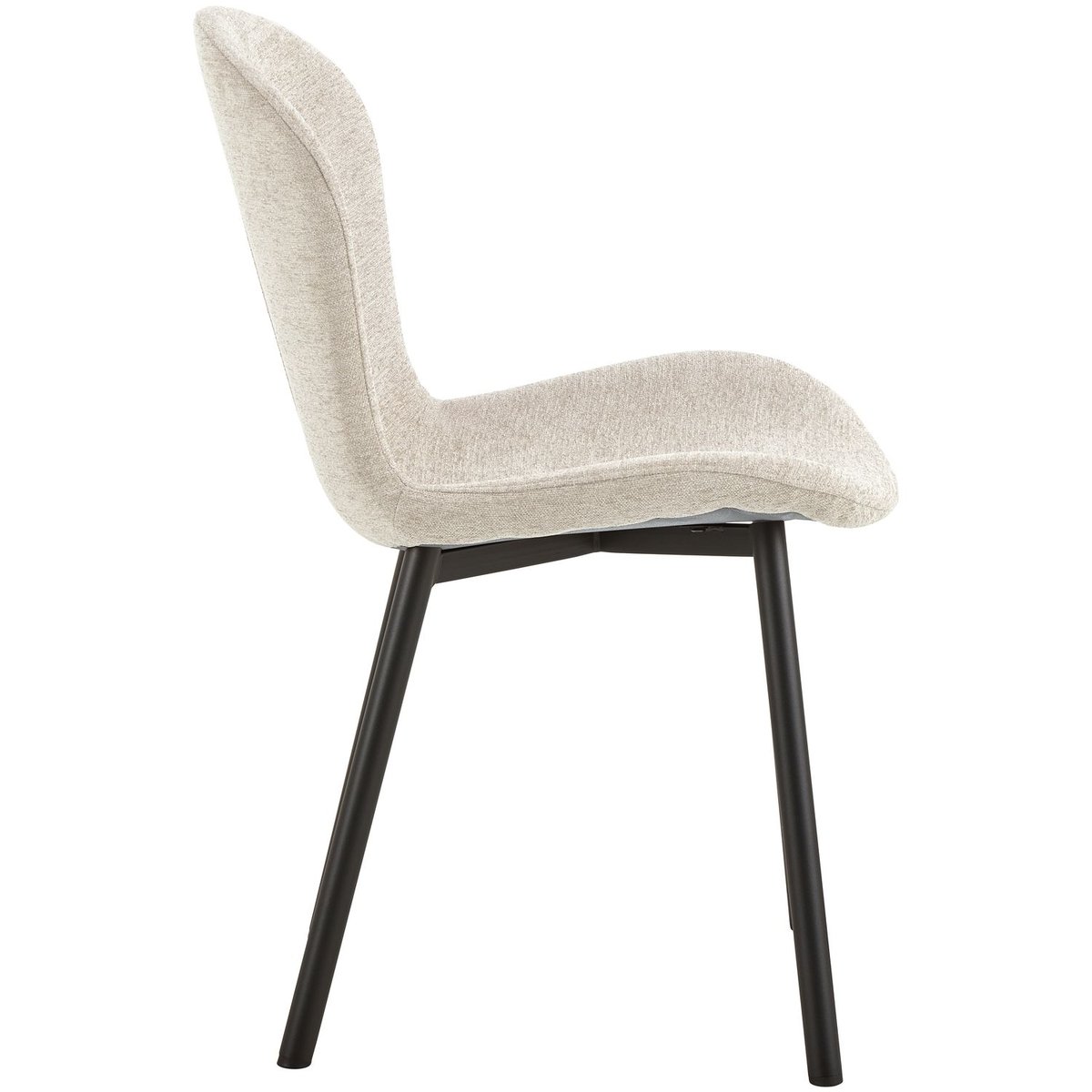 Lot de 2 chaises de salle à manger en tissu et acier ESRA beige, TOILINUX