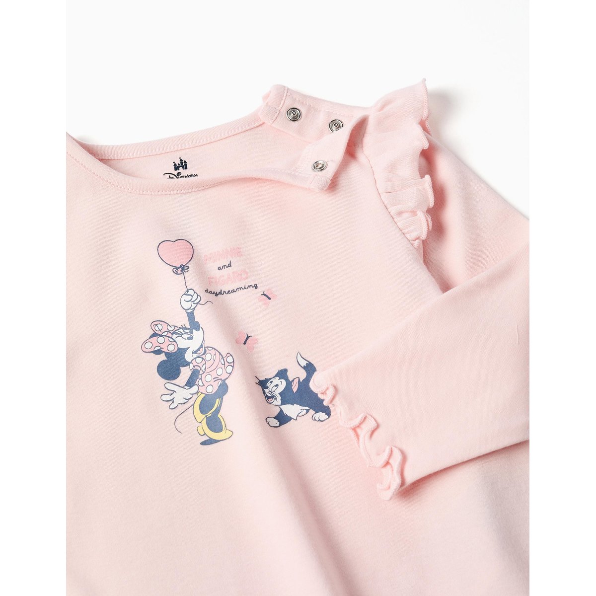 Pyjama en coton à manches longues et imprimé Minnie & Figaro rose clair, ZIPPY