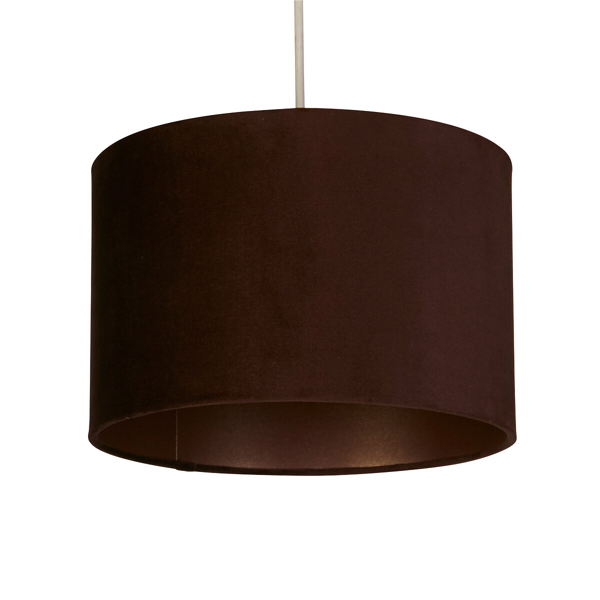 30cm Laval Velvet Drum Shade with Silk Liner in Chocolate chocolate, SO'HOME