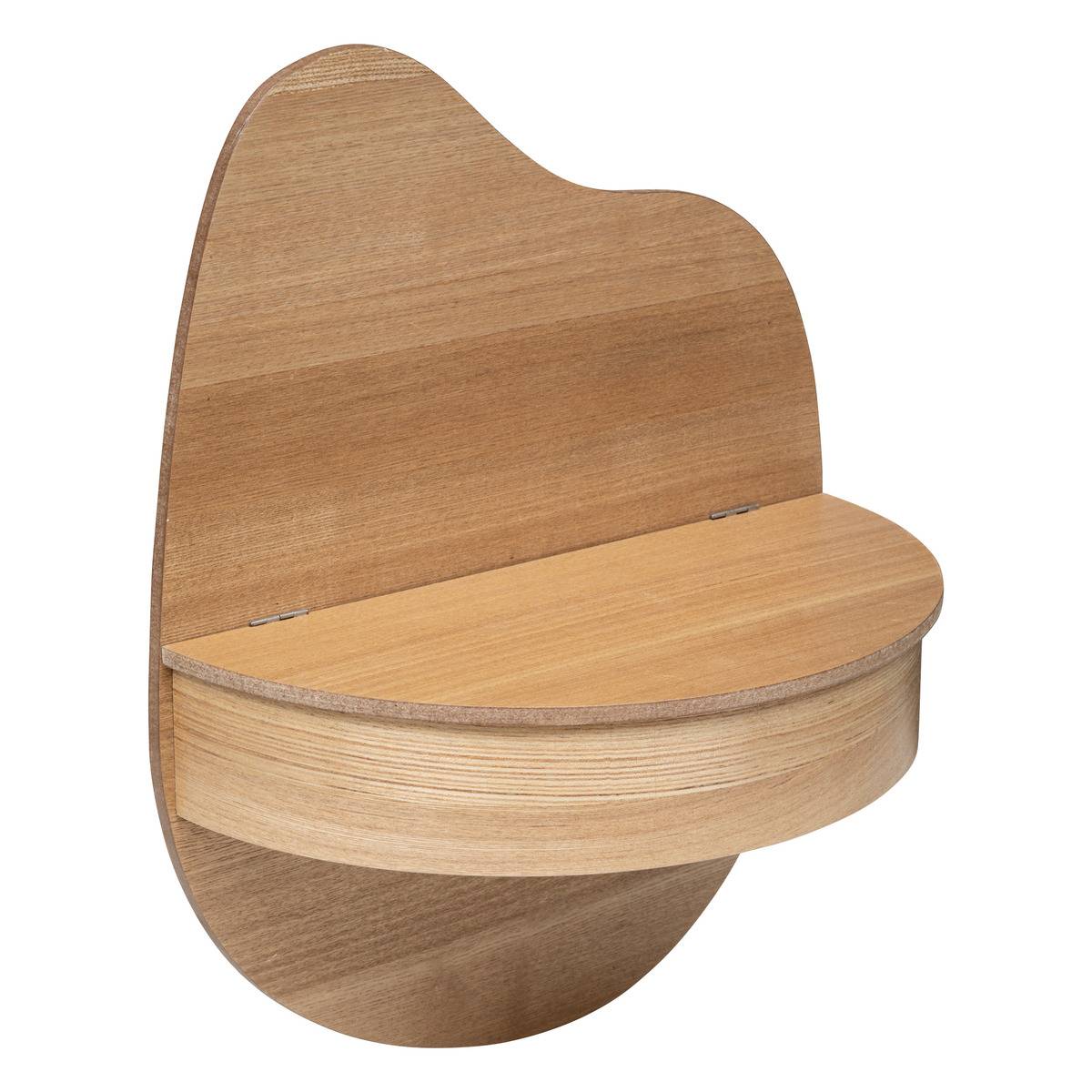 Etagère murale découpe courbe avec vide-poche GIUSEPPE beige, ATMOSPHERA