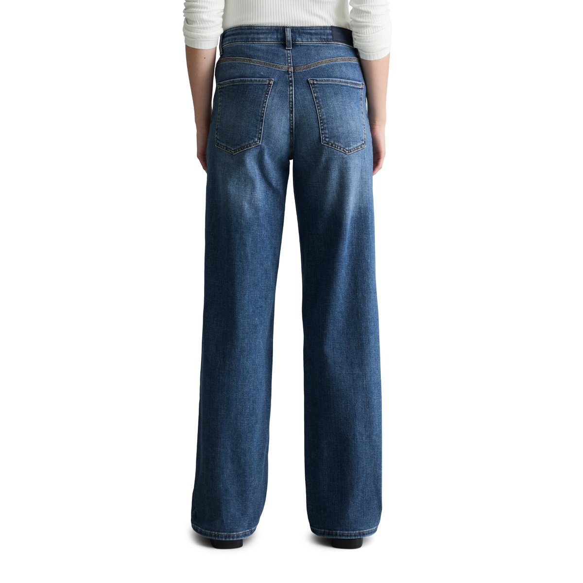 Jeans modèle Tomke large en coton organique stretch doux bleu moyen, MARC O’POLO DENIM
