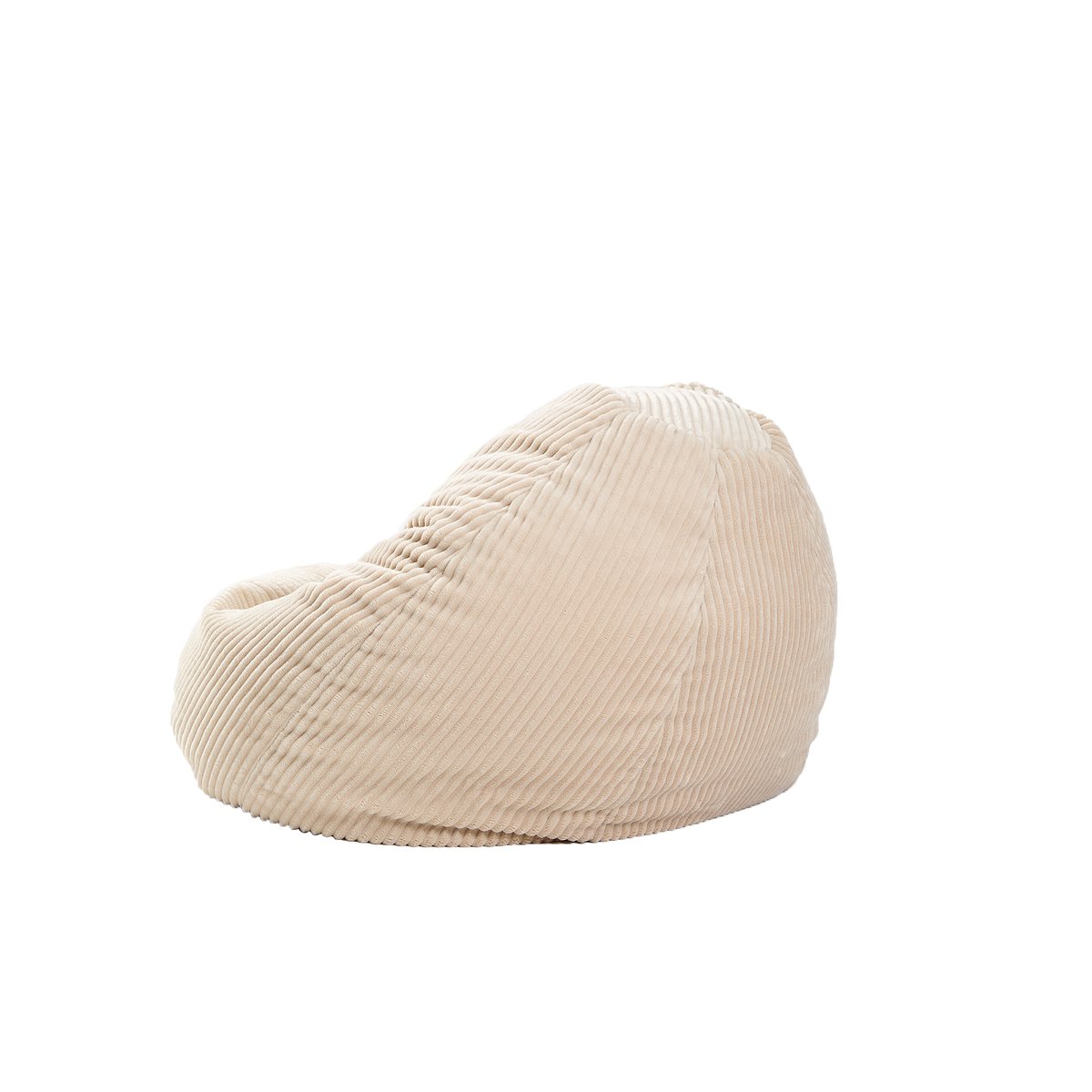 Pouf de salon, velours côtelé, FLOBY beige, NORDLYS