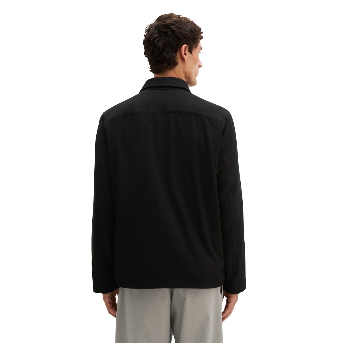 Sur-chemise à fermeture éclair, coupe classique en flanelle technique douce noir, MARC O'POLO