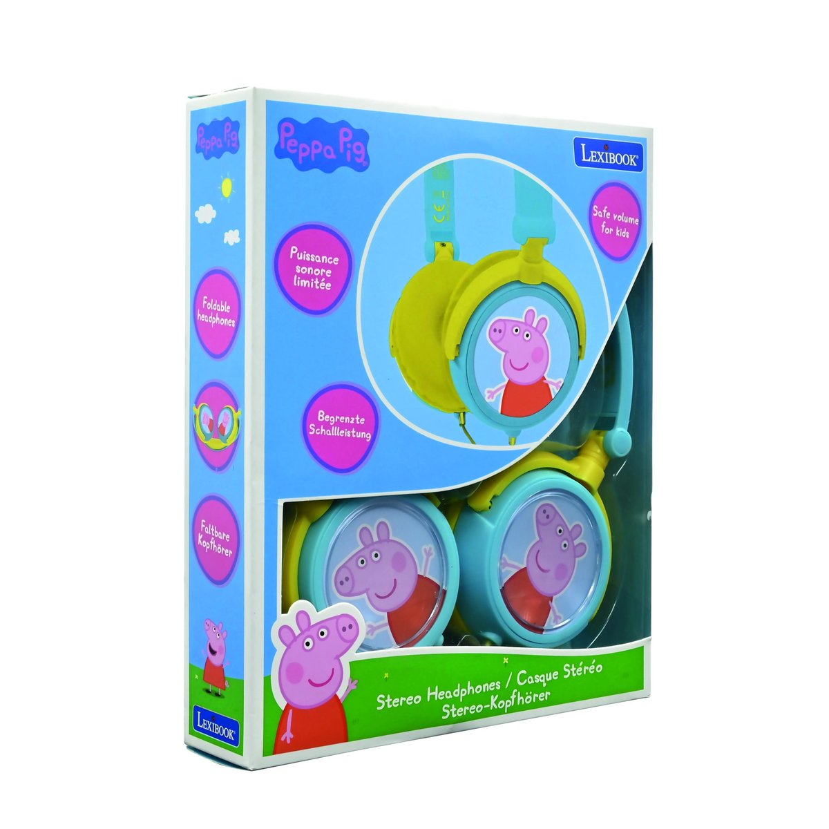 Casque stéréo filaire pliable Peppa Pig bleu, LEXIBOOK