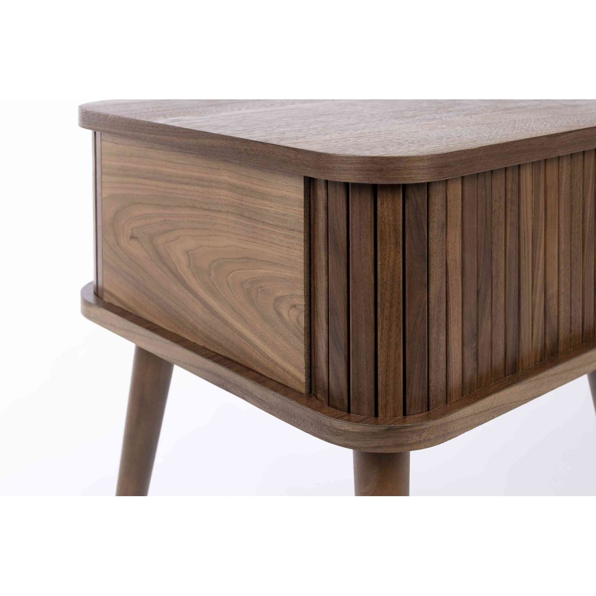 Table d'appoint design en bois - Barbier bois foncé, ZUIVER