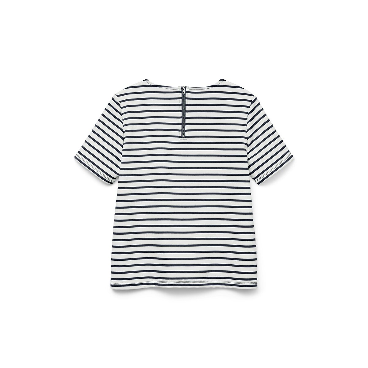 Gestreept T-shirt, ronde hals wit/marine, VERO MODA