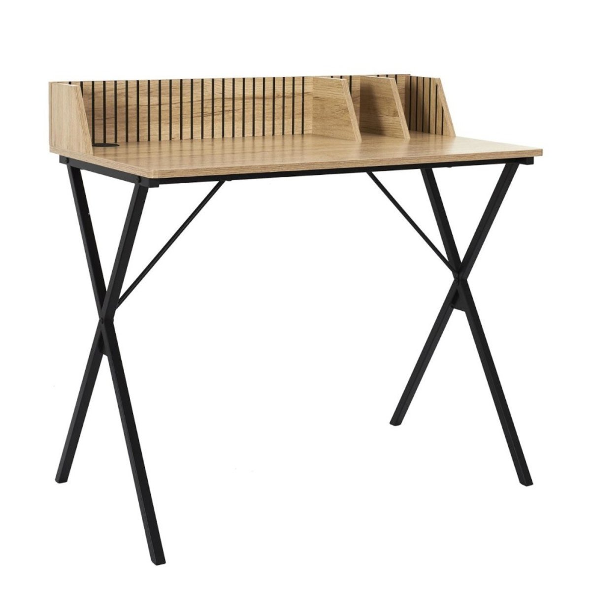 Bureau KLAUS en bois et métal noir, DECORATIE