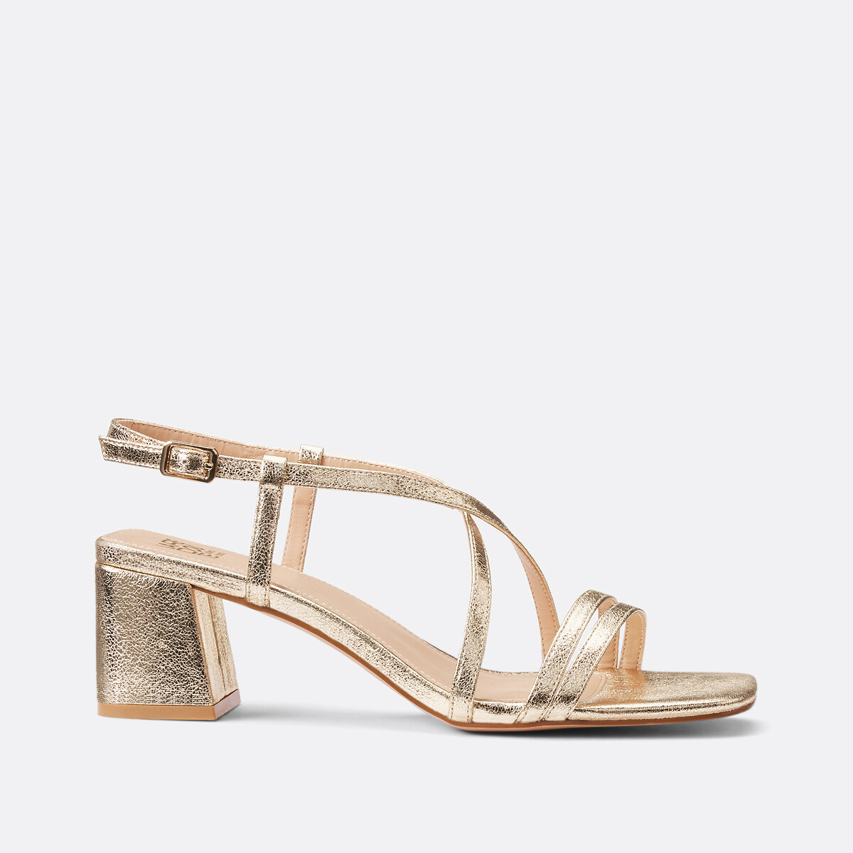 Sandaletten in Metallic-Optik goldfarben, LA REDOUTE COLLECTIONS