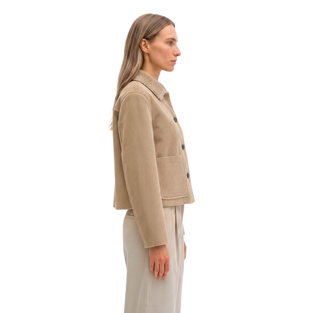 Veste d'extérieur coupe classique en cordon bouclé tressé beige, MARC O'POLO