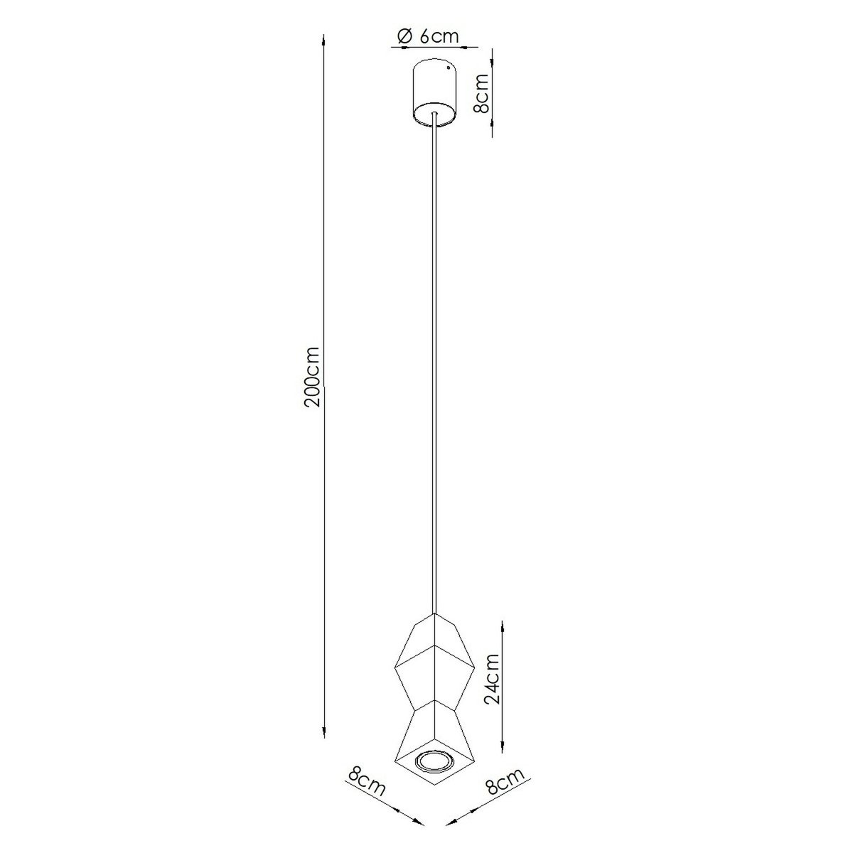 Suspension Bois Naturel GU10 1 Kubbe naturel, EDEN