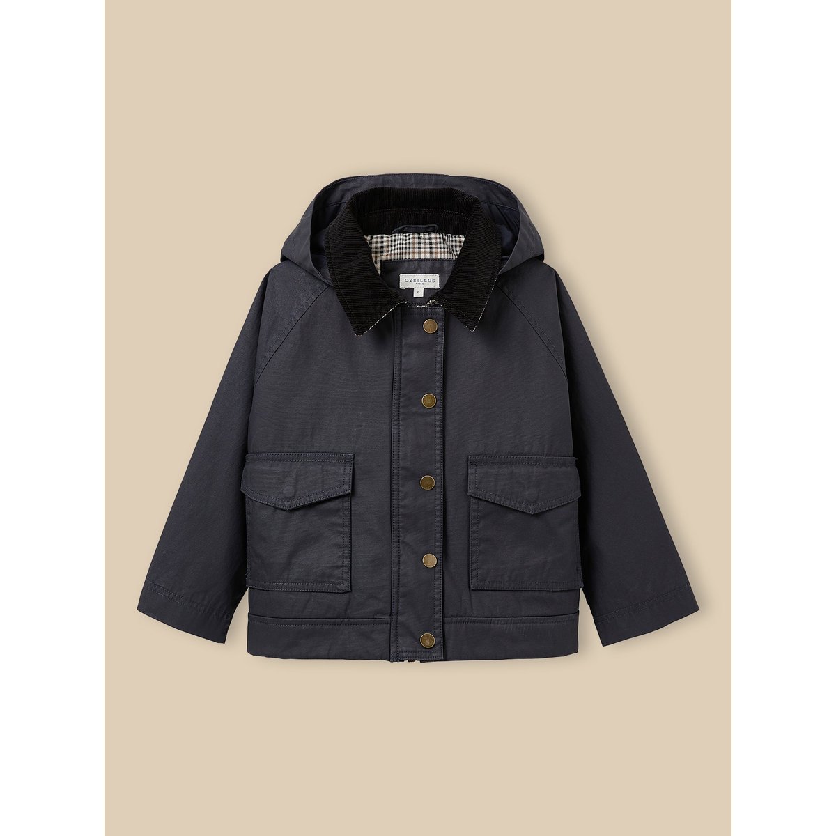 Veste en coton enduit marine, CYRILLUS