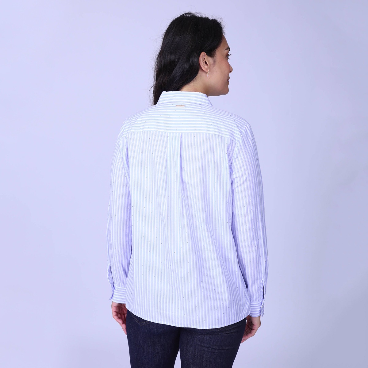 Chemise rayée Holena bleu ciel, MISE AU GREEN