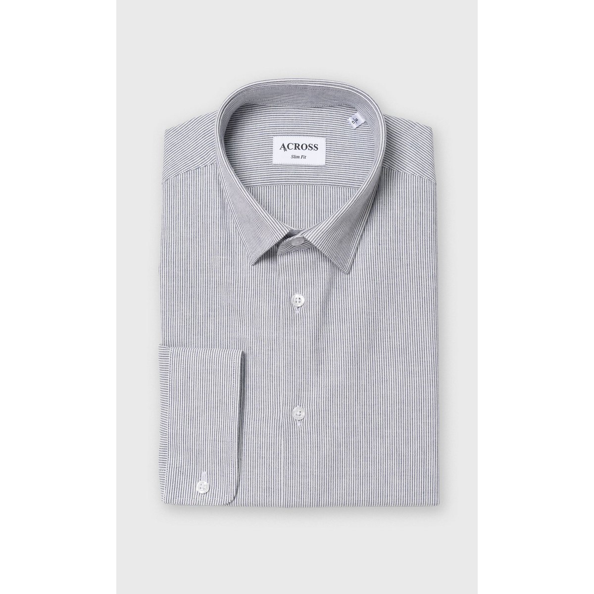 Chemise Slim fit à rayures aspect denim bleu ciel, ACROSS