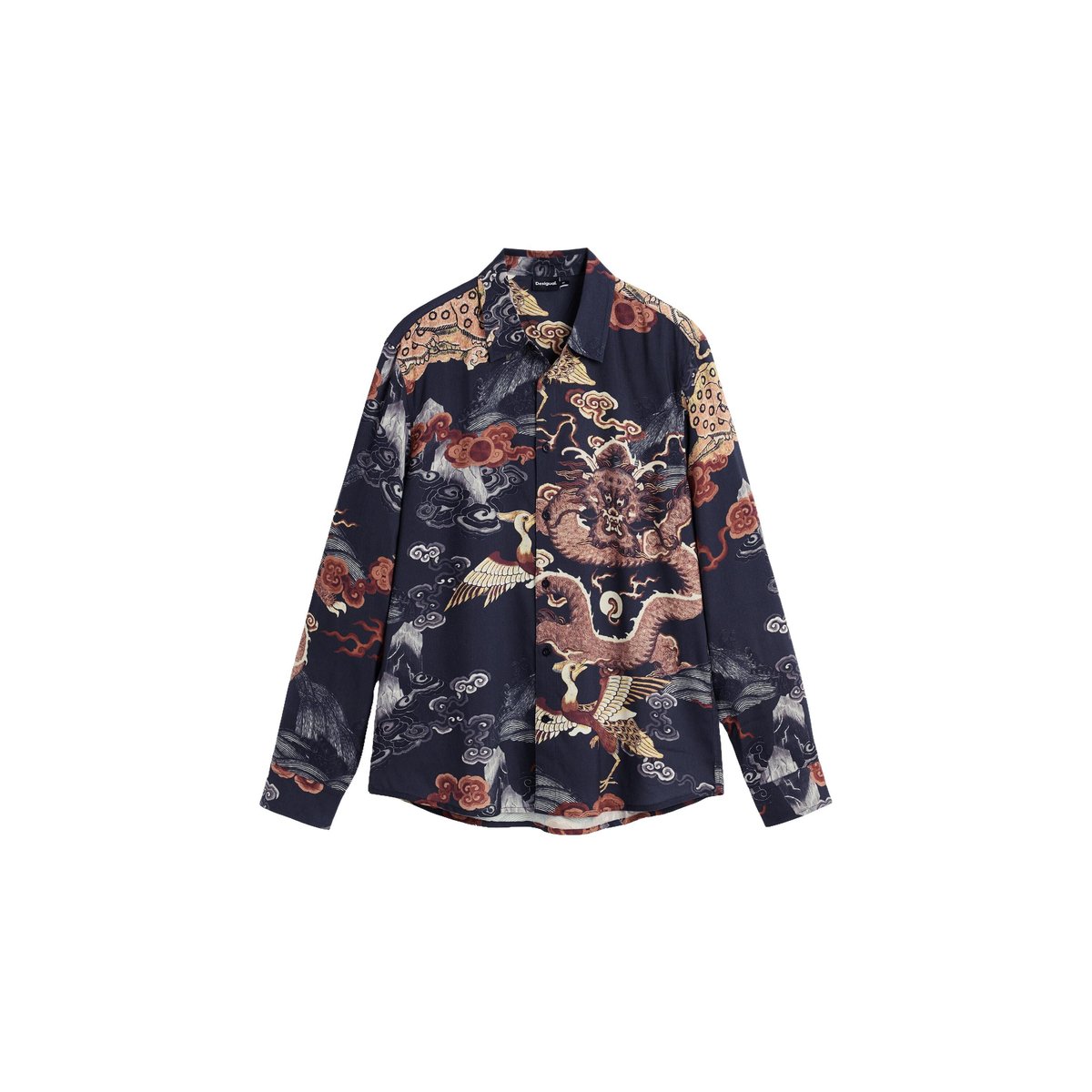 Chemise imprimée à manches longues marron, DESIGUAL