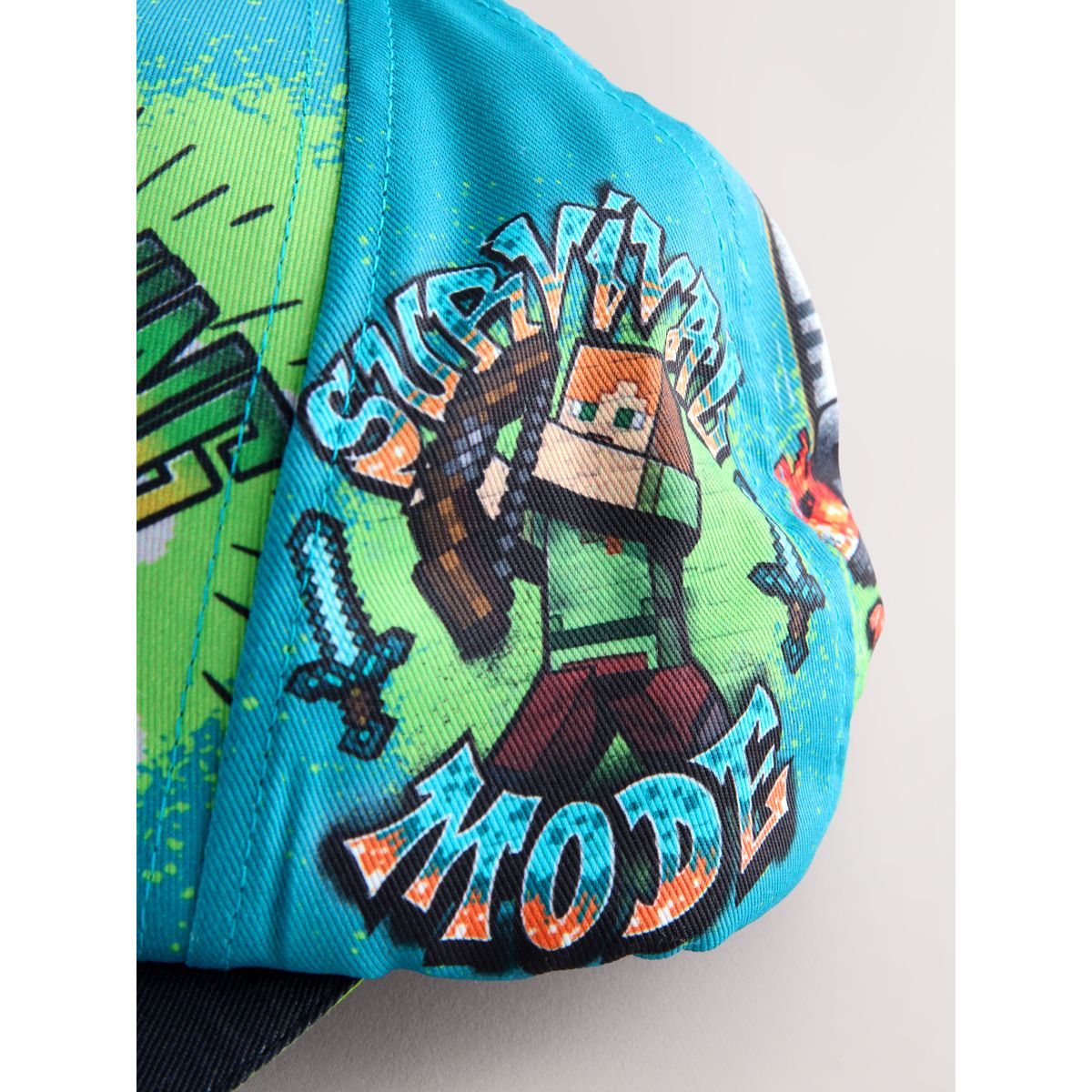 Casquette en coton bleu sarcelle minecraft, NEXT