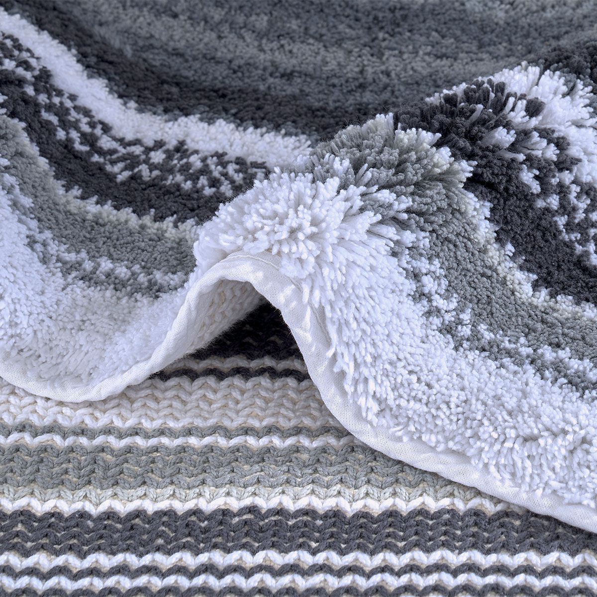Tapis de bain pur coton VENICE gris, GARNIER THIEBAUT